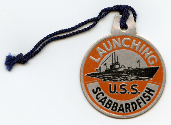 WWII Submarine Launch Tag for the USS Scabbardfish SS-397