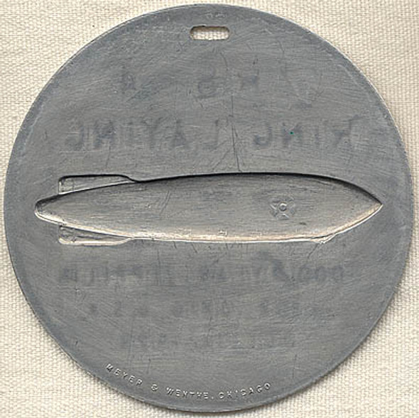 Very Rare 1929 USS Akron Ring-Laying Ceremony Commemorative Medal ZRS-4
