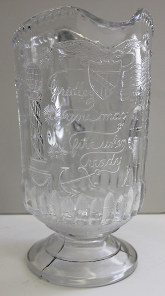 Wonderful Ca. 1900 Admiral Dewey Battle of Manila Bay Commemorative Pitcher by Beatty-Brady Glass Co