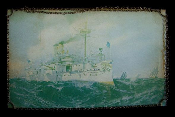 Spanish-American War Era USS Maine Hanging Picture