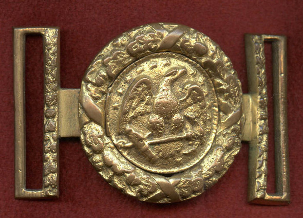 Wonderful Historical Artifact: Gilt USN Officer's Belt Buckle Cast from Salvaged Bronze of USS Maine