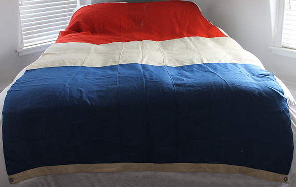 Huge WWI US Navy Ship French Flag for Flying when Entering Foreign Port. 5' x 8'