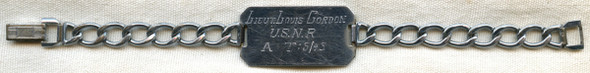 WWII USN Lieutenant ID Bracelet in 12K White Gold on Sterling Silver