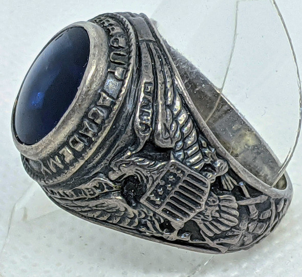 Circa 1930s-WWII Sterling Graduation Ring from Admiral Farragut School (Naval Prep)