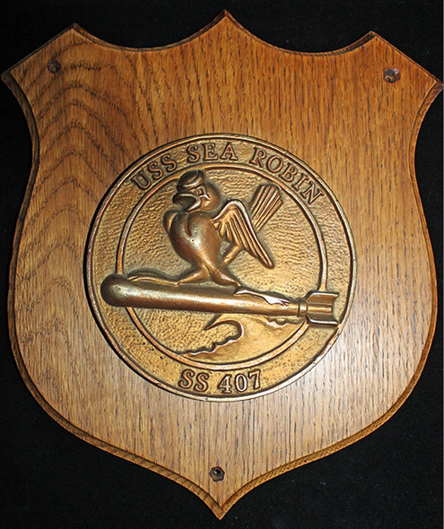 Beautiful & Heavy 1950's Bronze USN USS Sea Robin SS-407 Plaque