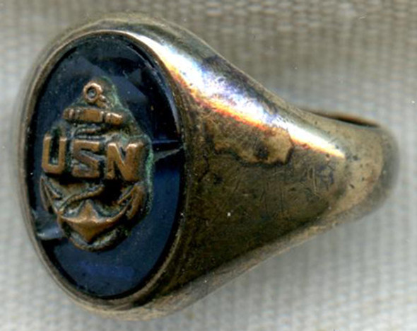 Salty Korean War USN CPO Ring KARAT CLAD by Crest Craft