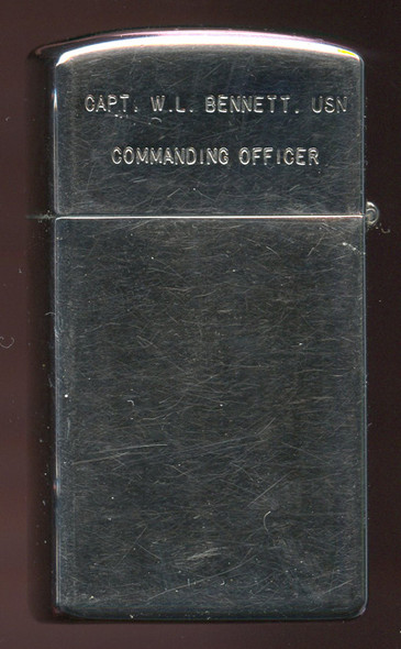 1966 USN Slim Zippo Ship Lighter Presented by Commanding Officer of USS Winston AKA-94
