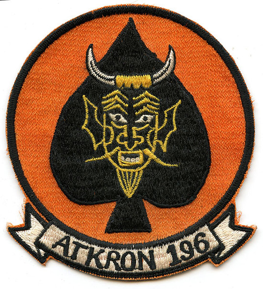 Great Mid-1960s USN VA-196 Large Japanese-Made Jacket Patch