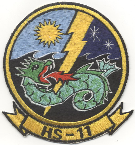 Early 1970s US Navy HS-11 Squadron Patch by ACE Novelty