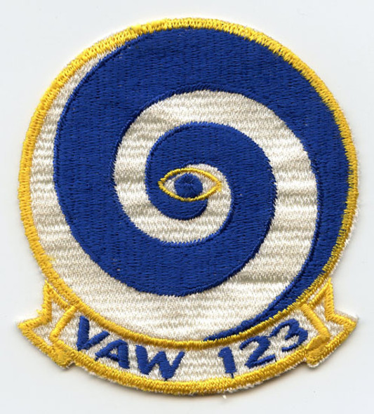 Circa 1970s USN Carrier Airborne Early Warning Squadron 123 (VAW-123) aka "Screwtops" Patch