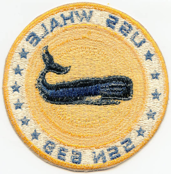 1960's Submarine Patch for USS Whale (SSN-638) with Dark Blue Lettering