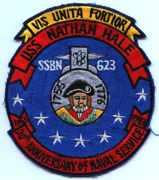 1983 20th Anniversary Submarine Patch for USS Nathan Hale SSBN-623