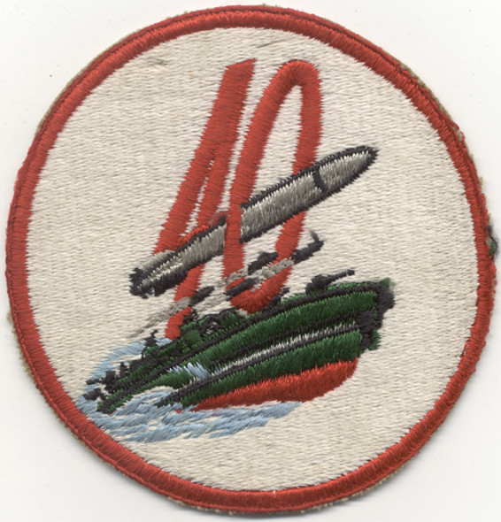 Scarce Late WWII US Navy MTB RON 40 PT Boat Squadron 40 Jacket Patch