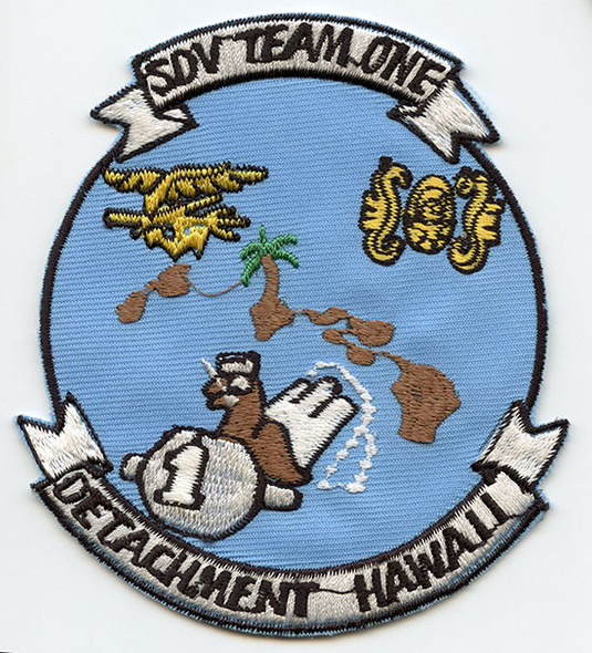 1990's USN SEAL Delivery Vehicle (SDV) Team One Hawaii Detachment. Asian-Made Jacket Patch