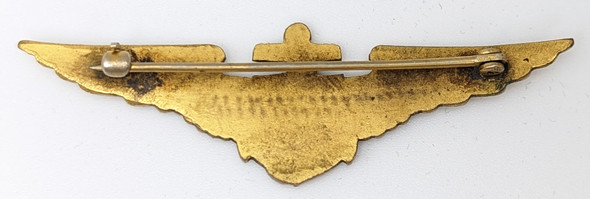 Rare WWI USN Pilot Wing Unmarked by BB & B Firm in Gilt Bronze