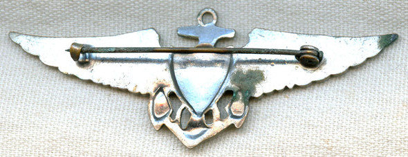 Rare ca. 1941 USN Observer & UNOFFICIAL Enlisted Pilot Wing in Plated Brass