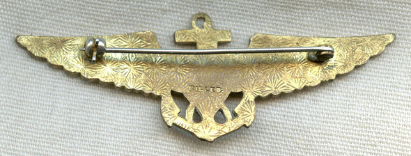 Gorgeous 1930s-Early WWII USN Pilot Wing by Amcraft in Gold Fill