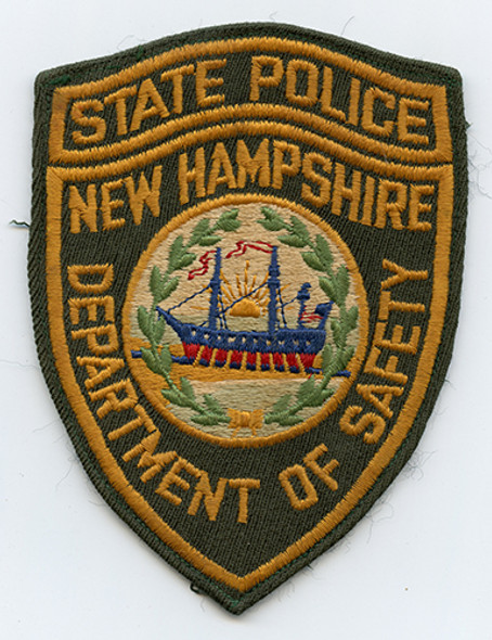 Duty Worn Early 60's NH State Police Patch in Silk Embroidered of Gabardine Wool