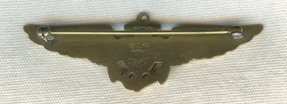 Very Early WWII USN Pilot Wing with Rare Amico 1st Type Hallmark