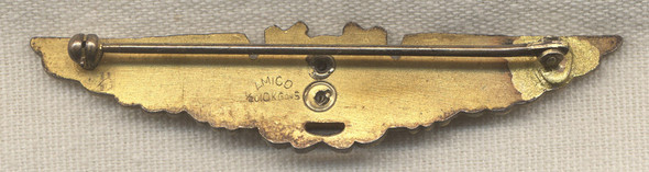 WWII US Navy Navigator Wing in Gold on Silver by Amico