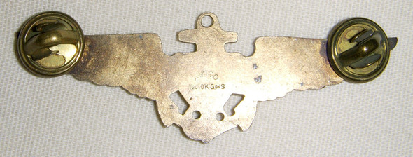 Beautiful Ca. 1944 USN Pilot Wing by Amico in Gold on Silver Clutchback