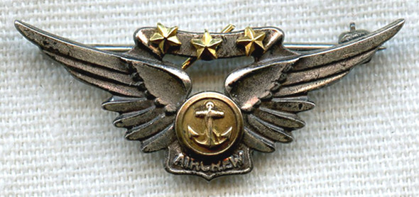 Rare Small Shirt Size WWII US Navy Air Crew Wing by Meyer