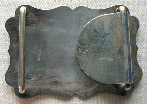 1960s-70s Sterling Silver Western Hand-Engraved Belt Buckle by Diablo