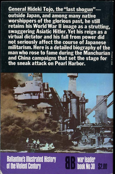 1975 "Tojo" War Leader Book No. 30 Ballantine's Illustrated History of the Violent Century