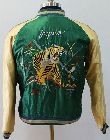 Cool, Vintage Look Reversible Japan Jacket with Tigers & Dragon made by Toyo Tailor