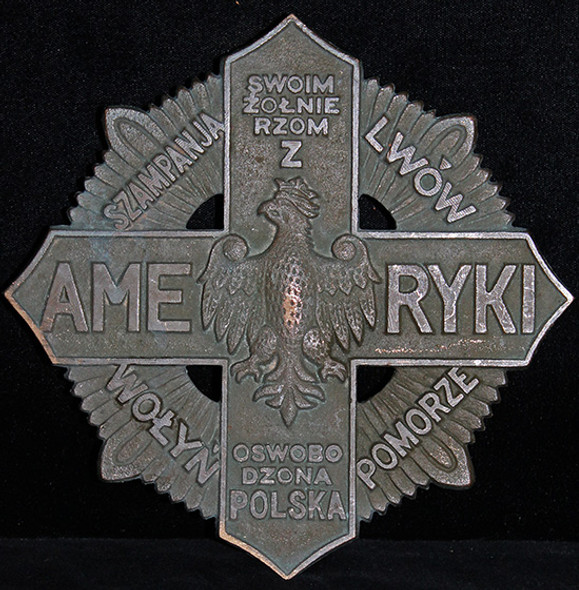 WWI Polish American War Veteran Bronze Plaque