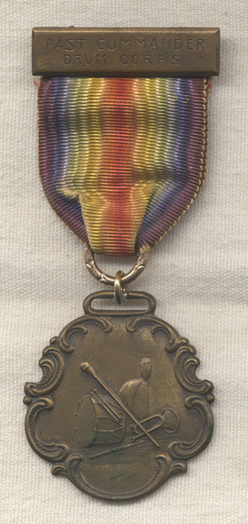 Unique American Legion Drum Corps Past Commander Medal from Keene, New Hampshire