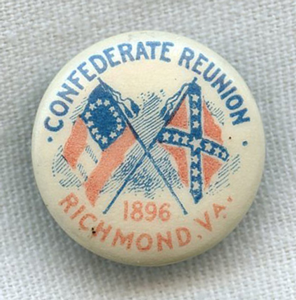 1896 Confederate Reunion Celluloid Badge