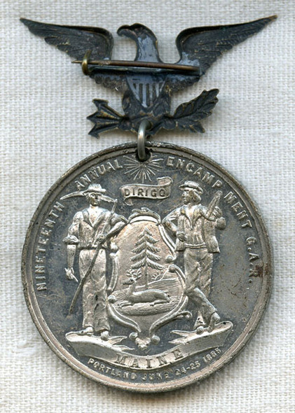 Nice 1885 Grand Army of the Republic (GAR) Medal from 19th National Encampment in Portland, Maine