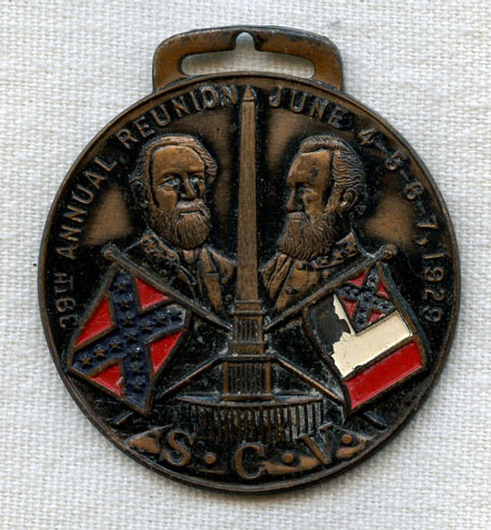 1929 Sons of Confederate Veterans (SCV) Reunion Medal