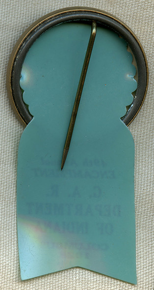 Rare, Late GAR 49th Encampment, 1928 Celluloid Badge in Combination with American Legion