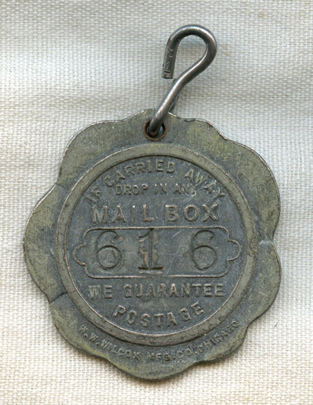 Great Early 1900s Key Fob for The Belvedere Hotel, Baltimore, Maryland Room 616