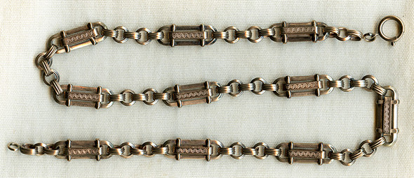 Ca. 1870's - 1880's Elaborate Gold Filled Watch Chain. Large & Light