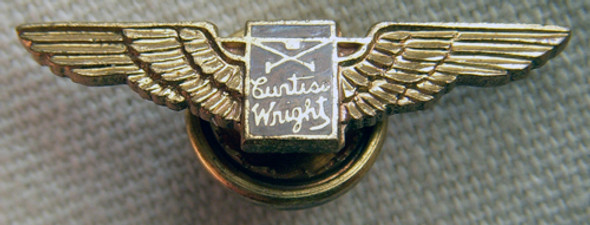 Great 1930s Curtiss-Wright Aircraft Corporation Lapel Pin by Entenmann