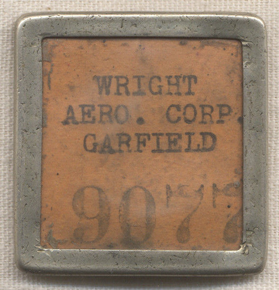 1920s-1930s Numbered Wright Aero Corp. Garfield Worker Badge