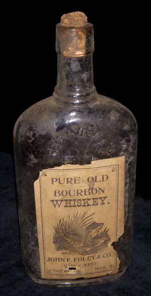 Cool 1890s Whiskey Bottle from Cochituate (Wayland), Massachusetts
