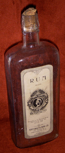 Circa 1906 Portsmouth, New Hampshire Rum Bottle
