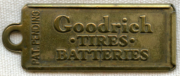 1940 Massachusetts License Plate Advertising Keychain by Goodrich Tires