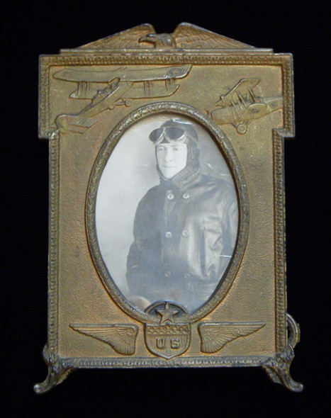Beautiful WWI Aviation-Themed Frame with Classic Period Aviator Photograph