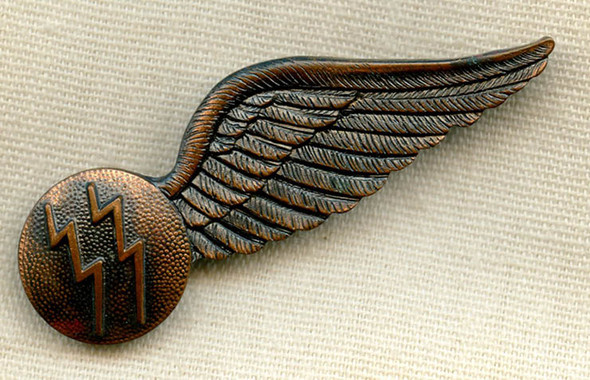 Rare WWII ATC Flight Radio Operator Wing Worn by Wally Johnson - Rarest of ATC Half Wings!