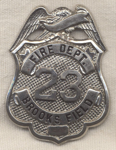 WWII USAAF Brooks Field, San Antonio, Texas Fire Dept. Badge by C. Simmang