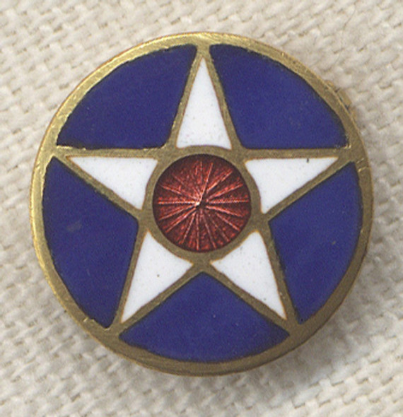 Late WWI US Air Service (USAS) Enameled Lapel Cockade