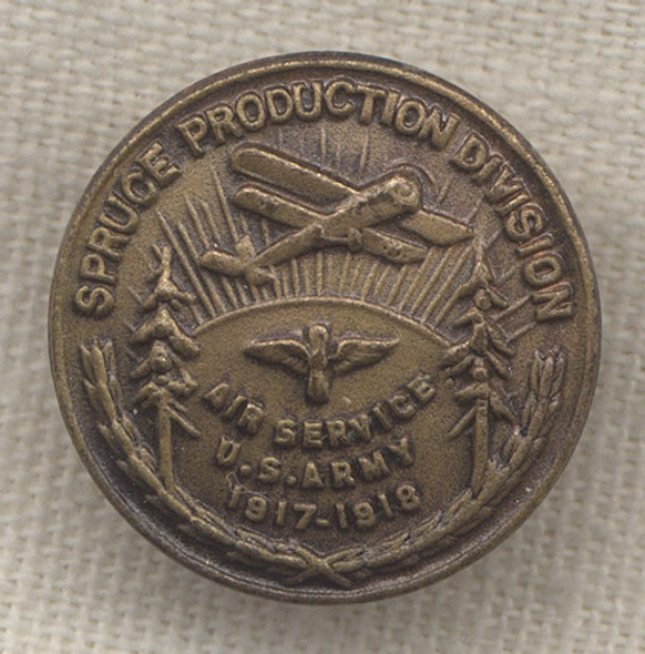 Rare WWI US Air Service (USAS) Spruce Production Division Service Pin