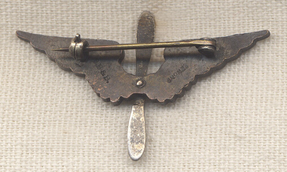 Rare WWI US Air Service (USAS) Officer Collar Insignia in Bronze by BB&B