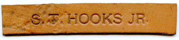 WWII USAAF Leather Flight Jacket Name Tag for S. T. Hooks Jr.