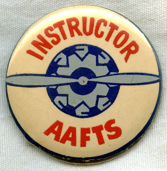 WWII United States Army Air Forces Training Service (AAFTS) Instructor Badge in Celluloid